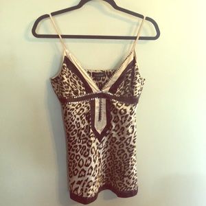 Silk spaghetti strap sequin top.